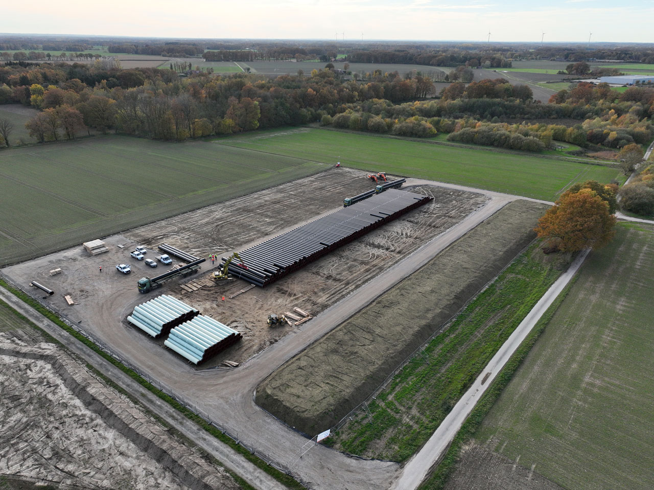Einrichtung der Rohrlagerplätze